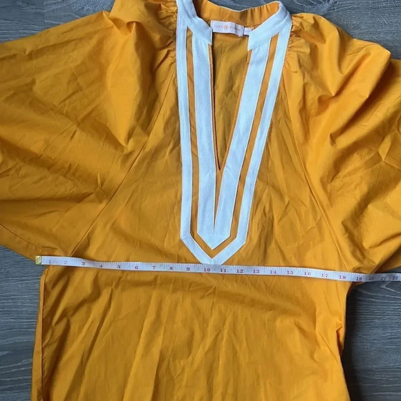 TORY BURCH Wo Puff Sleeve Cotton Poplin Tunic orange - Picture 8 of 9